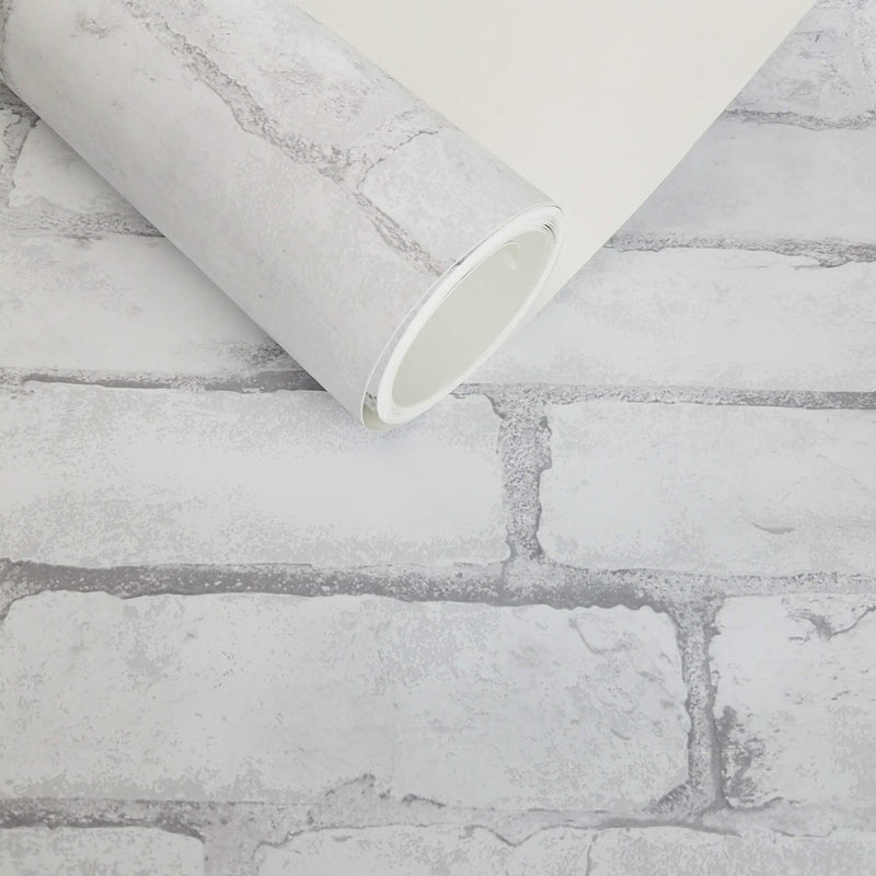 Loft White Brick Peel and Stick Wallpaper