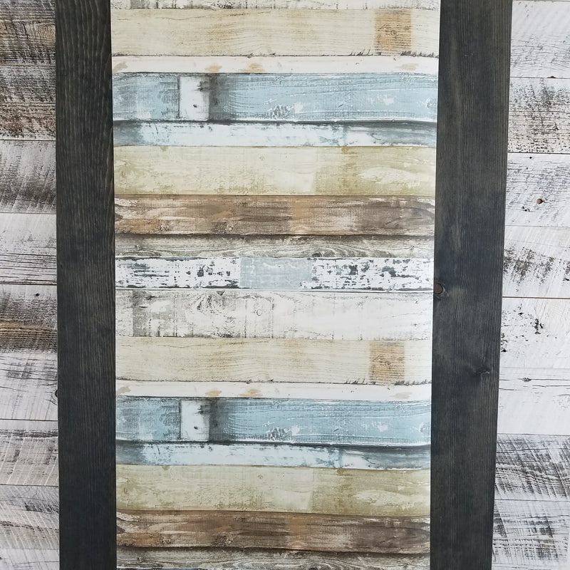Distressed Blue Weathered Beachwood Wallpaper