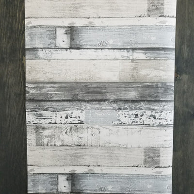 Modern Gray Charcoal Weathered Beachwood Wallpaper