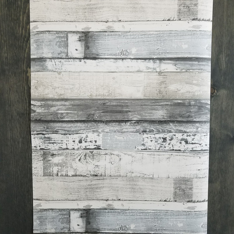 Modern Gray Charcoal Weathered Beachwood Wallpaper