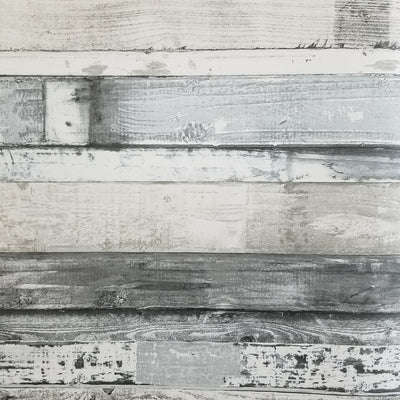 Modern Gray Charcoal Weathered Beachwood Wallpaper