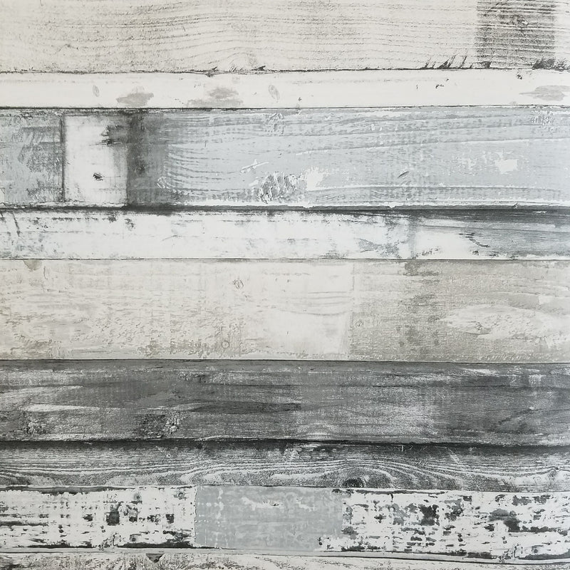 Modern Gray Charcoal Weathered Beachwood Wallpaper