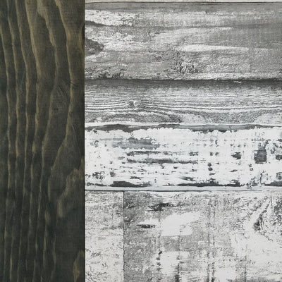 Modern Gray Charcoal Weathered Beachwood Wallpaper
