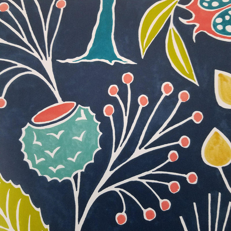 Groovy Garden Navy Peel and Stick Wallpaper