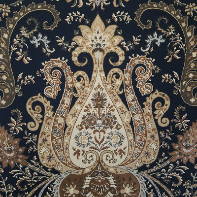 Waverly Byzance Copper and Black Damask Wallpaper