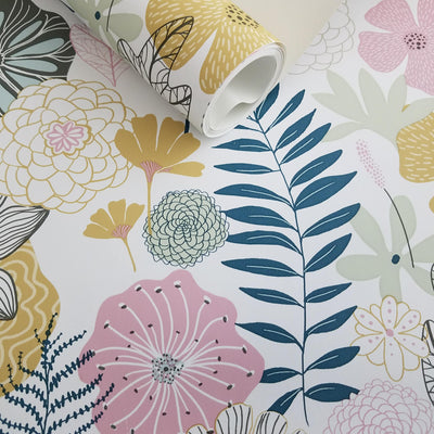 Perennial Blooms Peel and Stick Wallpaper