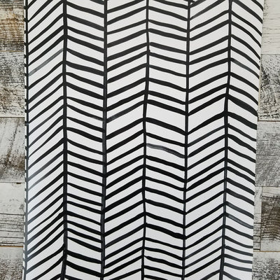 Cat Coquillette Black and White Herringbone Peel and Stick Wallpaper