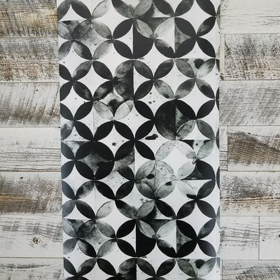 Paul Brent Black Moroccan Tile Peel and Stick Wallpaper