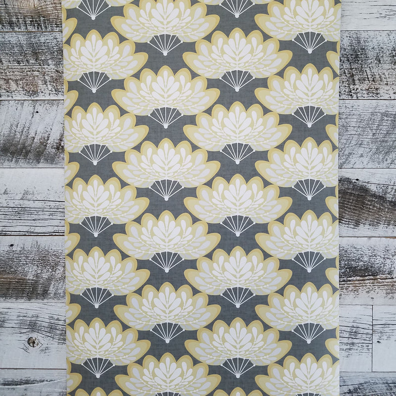 Lotus Mustard Floral Fans Wallpaper