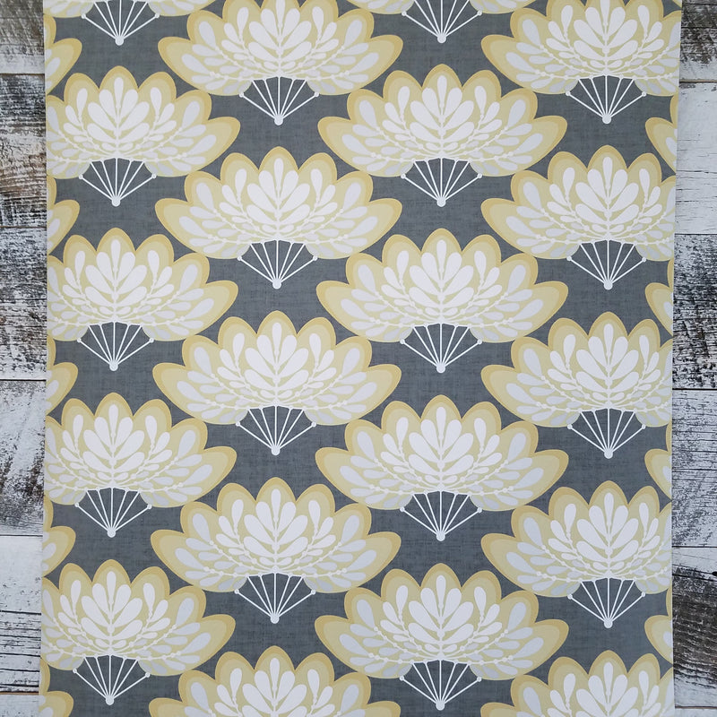 Lotus Mustard Floral Fans Wallpaper