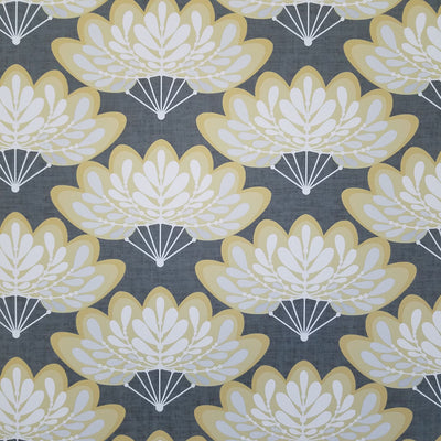 Lotus Mustard Floral Fans Wallpaper