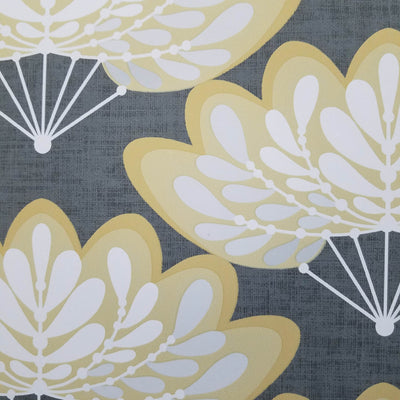Lotus Mustard Floral Fans Wallpaper