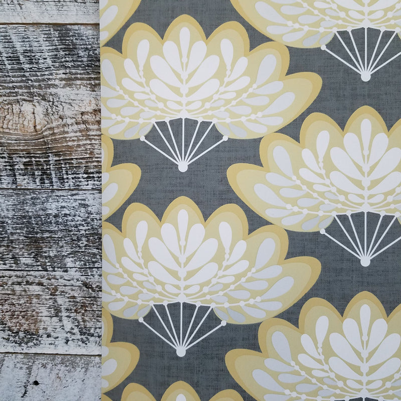 Lotus Mustard Floral Fans Wallpaper