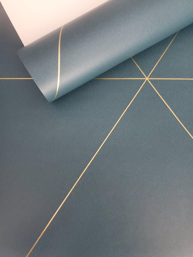 Twilight Teal Modern Geometric Wallpaper