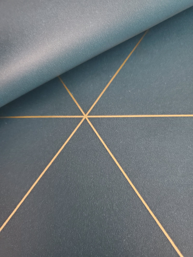Twilight Teal Modern Geometric Wallpaper