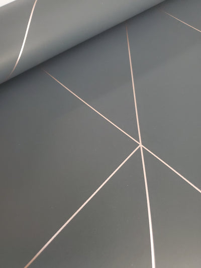 Torpa Charcoal Geometric Wallpaper