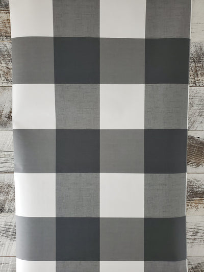 Plaid Farmhouse Black and White Peel and Stick Wallpaper