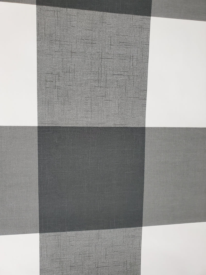Plaid Farmhouse Black and White Peel and Stick Wallpaper