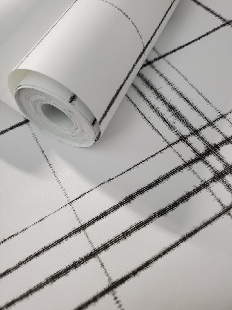 York Farmhouse Plaid Black and White Wallpaper