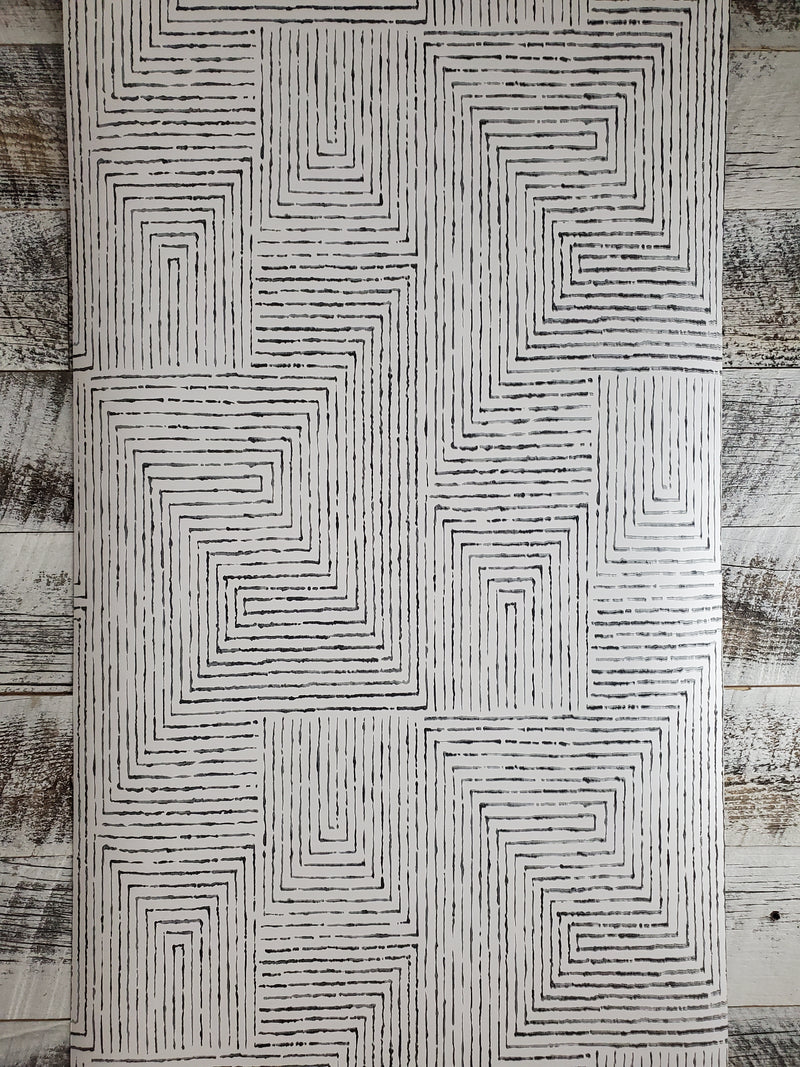 Merritt Black Geometric Wallpaper Scott Living