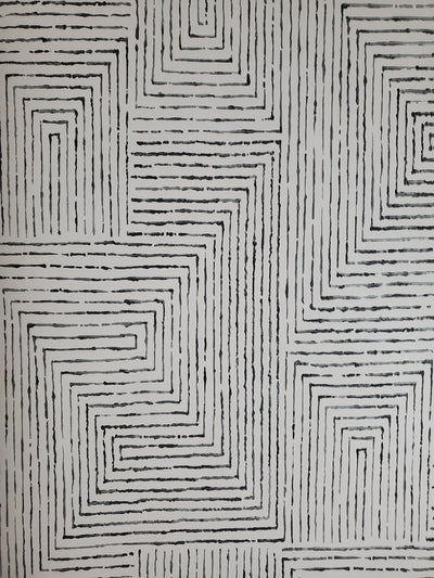 Merritt Black Geometric Wallpaper Scott Living