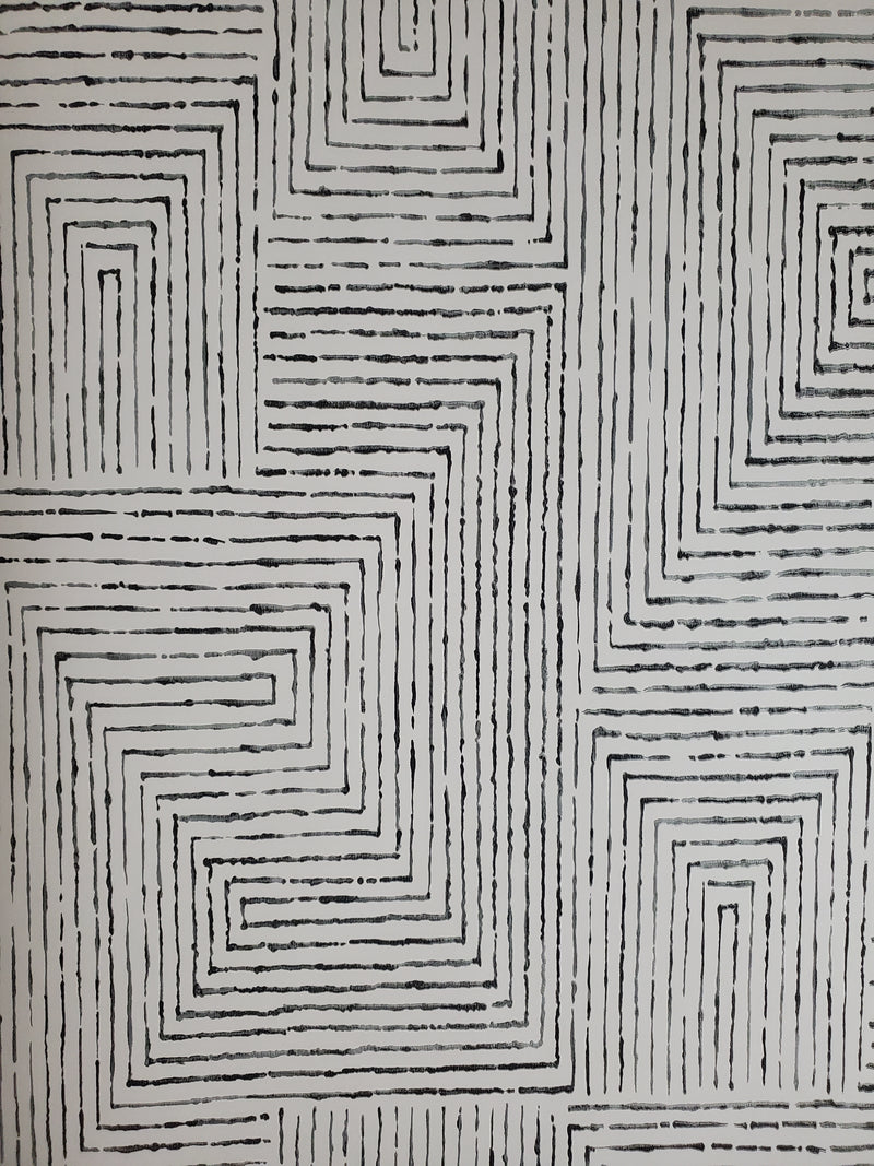 Merritt Black Geometric Wallpaper Scott Living