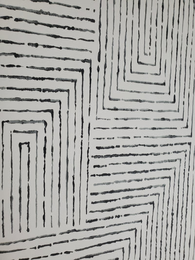 Merritt Black Geometric Wallpaper Scott Living