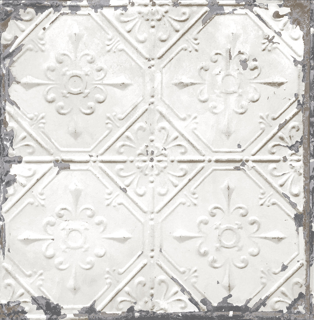 Brewster A Street Prints Reclaimed Distressed 3D Tin Ceiling