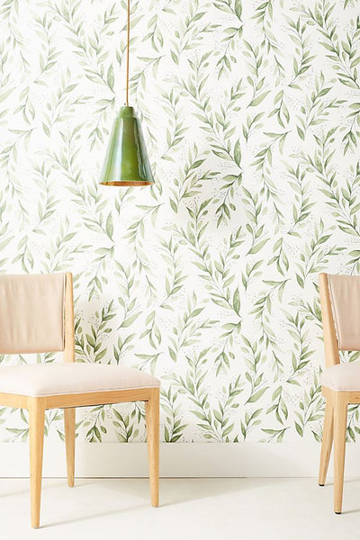 Magnolia Home Green Olive Branch Botanical Wallpaper