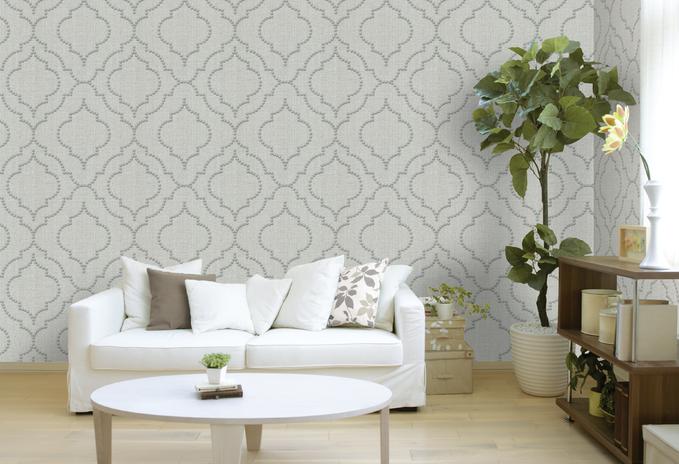 Garett Light Gray Riveted Quatrefoil