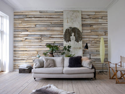 whitewashed wood mural 8-920