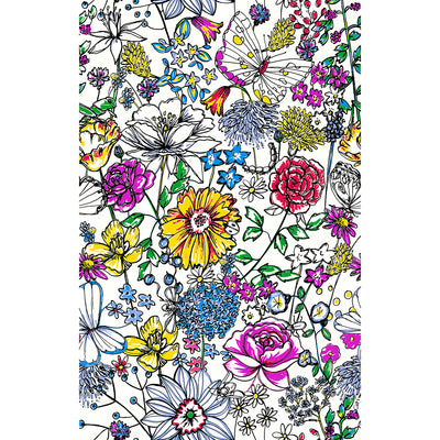 Daley Multicolor Line Floral Farmhouse Wallpaper