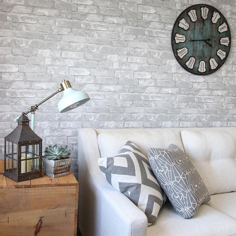 Wallpops Gray Brick Peel and Stick Wallpaper