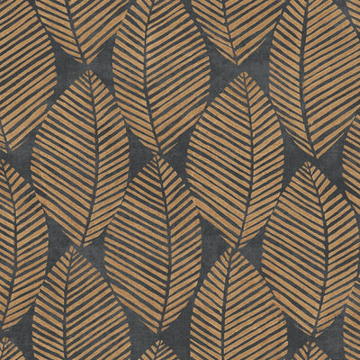 Maya Burnt Orange Tropical Leaf Wallpaper
