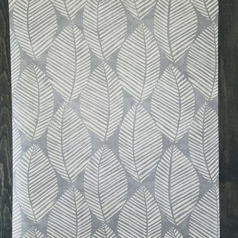 Maya Gray Tropical Leaf Wallpaper