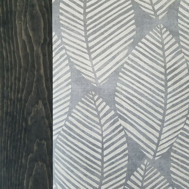 Maya Gray Tropical Leaf Wallpaper