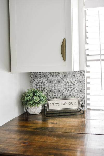 Wallpops Catalan Gray and White Peel and Stick Backsplash Tile