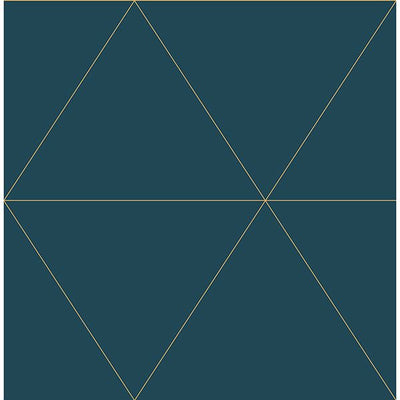 Twilight Teal Modern Geometric Wallpaper