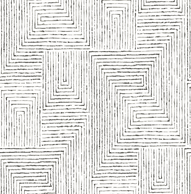 Merritt Black Geometric Wallpaper Scott Living