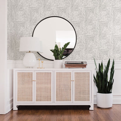Merritt Black Geometric Wallpaper Scott Living