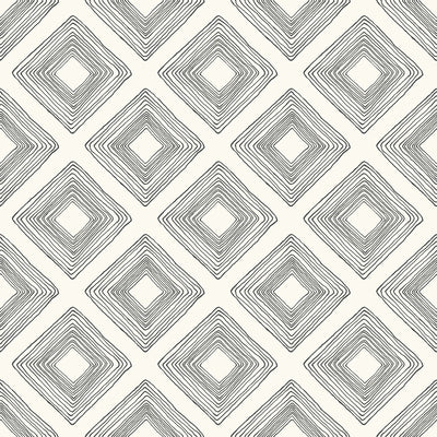 Diamond Sketch Black and White Magnolia Wallpaper