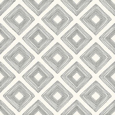 Diamond Sketch Black and White Magnolia Wallpaper