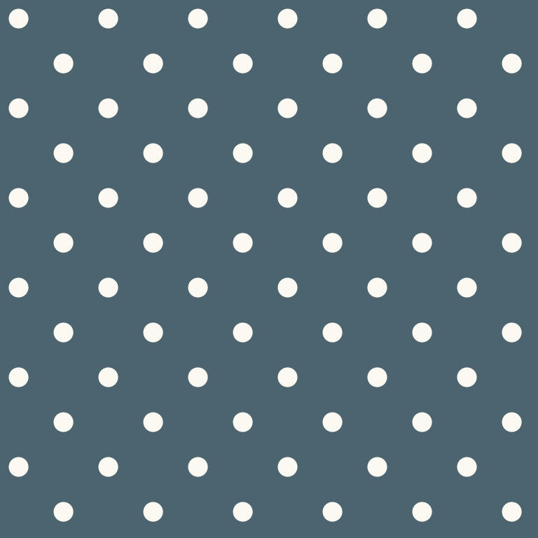 Magnolia Home Navy Blue White Polka Dots Wallpaper