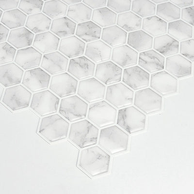 Wallpops Hexagon Marble Farmhouse Peel and Stick Backsplash Tile