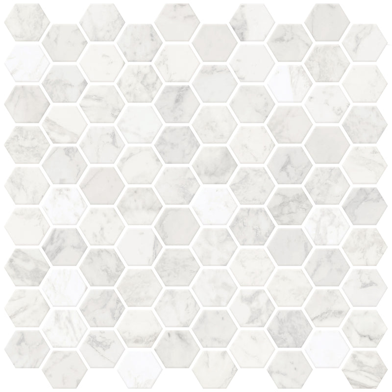 Wallpops Hexagon Marble Farmhouse Peel and Stick Backsplash Tile