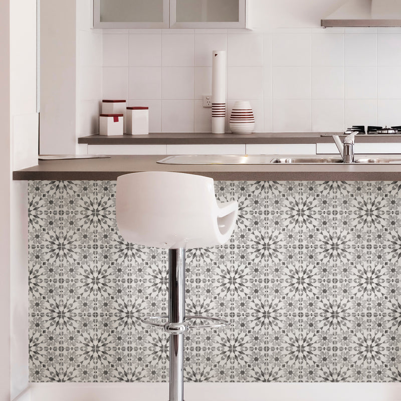 Wallpops Catalan Gray and White Peel and Stick Backsplash Tile