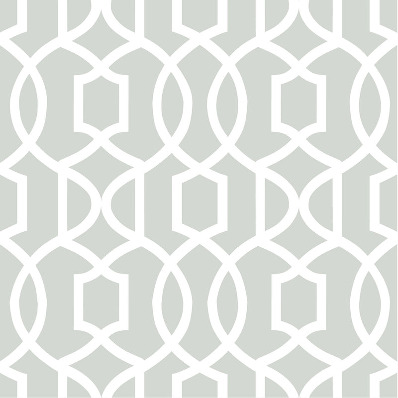 WallPops Gray Grand Trellis Peel and Stick NU Wallpaper