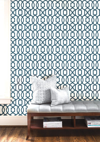 navy blue geometric wallpaper NU1648