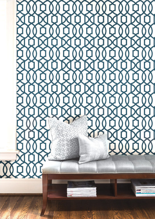 navy blue geometric wallpaper NU1648