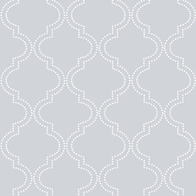 gray geometic quatrefoil temporary wallpaper NU1649